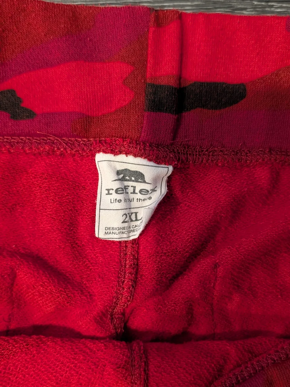 Reflex Red and Black Camo Track Pants
